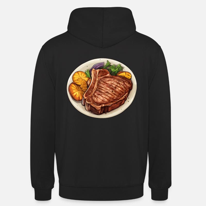 Steak Fleisch Essen - Unisex Hoodie - Schwarz