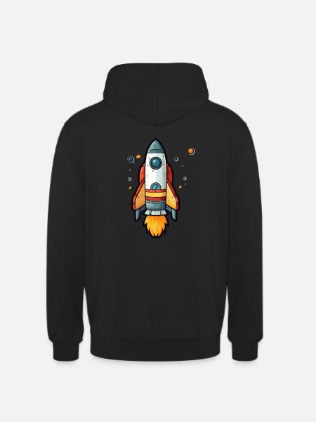 Fusée - Sweat-shirt à capuche unisexe - noir