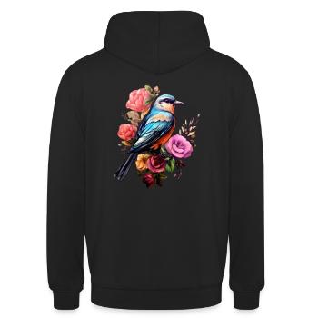 Vogel Ästhetik - Unisex Hoodie - Schwarz - Hinten - Michal (187cm)