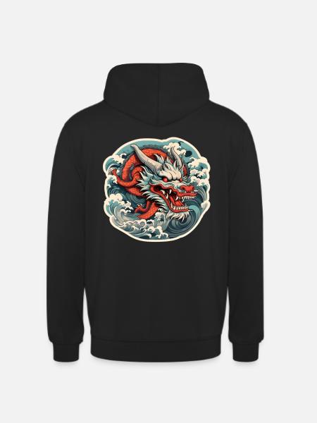 Dragon japonais - Sweat-shirt à capuche unisexe - noir