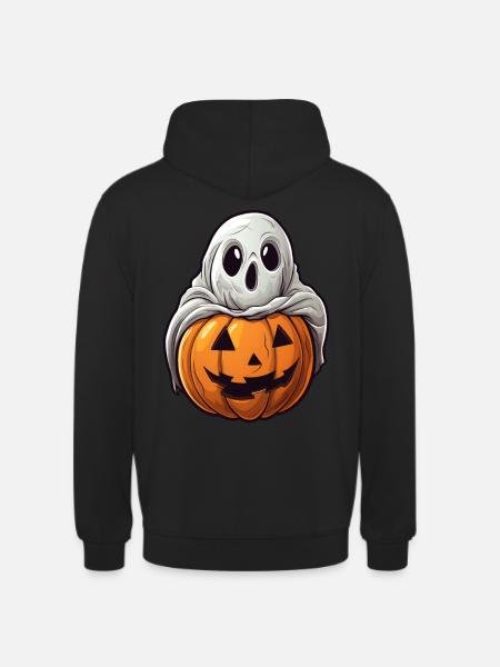 Ghost Pumpkin Halloween Comic - Unisex Hoodie - black
