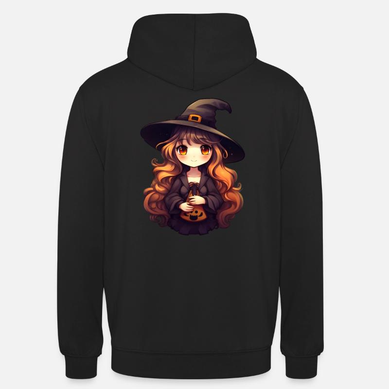 Visage de sorcière d’Halloween - Sweat-shirt à capuche unisexe - noir