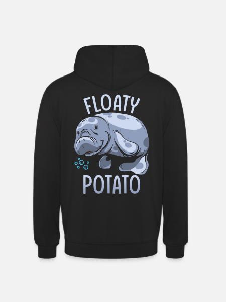 Manatee Floaty Potato Gift - Unisex Hoodie - black
