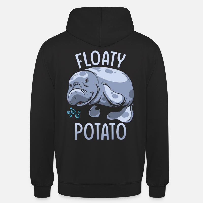 Manatee Floaty Potato Gift - Unisex Hoodie - black
