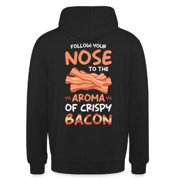 Speck Schinken Geschenk - Unisex Hoodie - Schwarz - Hinten - Michal (187cm)