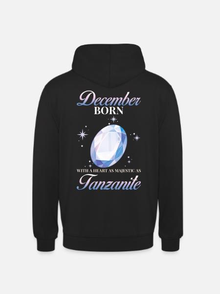 December Tanzanite birthstone - Unisex Hoodie - black