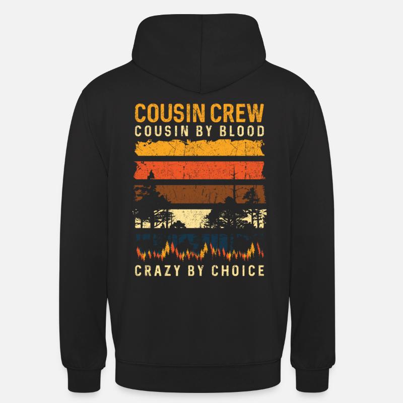 Crazy Cousin Crew Camping Camp - Sweat-shirt à capuche unisexe - noir