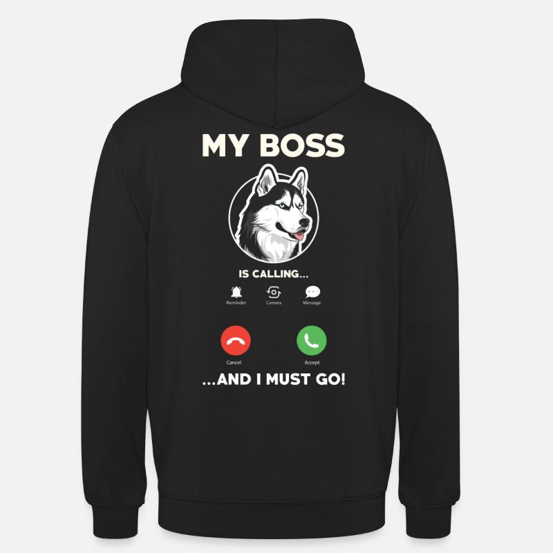 Husky sibérien - Sweat-shirt à capuche unisexe - noir