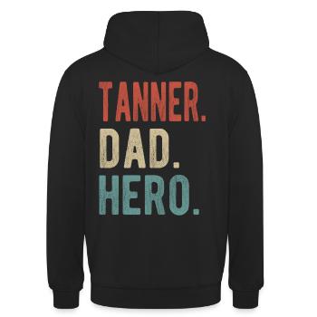 Tanner Papa Held - Unisex Hoodie - Schwarz - Hinten - Michal (187cm)