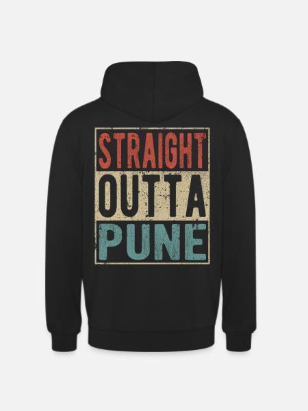 Straight outta Pune - Unisex Hoodie - black