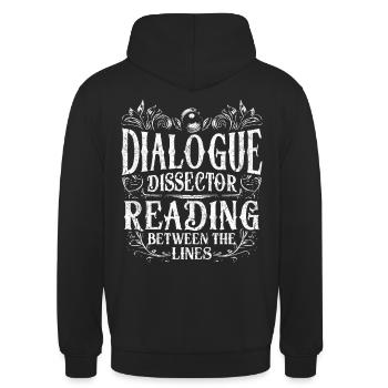 Dissecteur de dialogue pour le scénario de film - Sweat-shirt à capuche unisexe - noir - Dos - Michal (187cm)