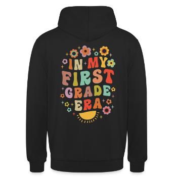 In My First Grade Era 1st Grade Groovy Vintage - Unisex Hoodie - black - Back - Michal (187cm)