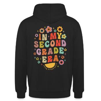 In My Second Grade Era 2nd Grade Groovy Vintage - Unisex Hoodie - black - Back - Michal (187cm)