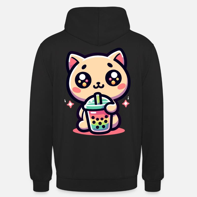 Chat Bubble Tea Boba Kawaii - Sweat-shirt à capuche unisexe - noir