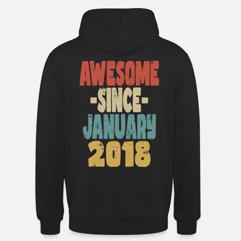 Génial janvier 2018 - Sweat-shirt à capuche unisexe - noir