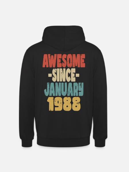 Awesome January 1988 - Unisex Hoodie - black
