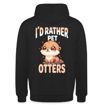 Adorable Otter Artwork Perfect for Cute Otter - Unisex Hoodie - black - Back - Michal (187cm)