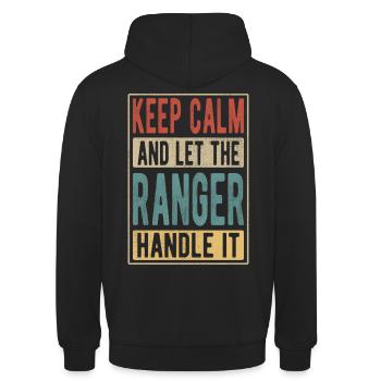 Ranger Retro Geschenk - Unisex Hoodie - Schwarz - Hinten - Michal (187cm)