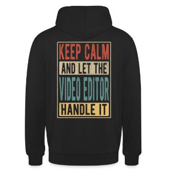 Video Editor Retro Geschenk - Unisex Hoodie - Schwarz - Hinten - Michal (187cm)