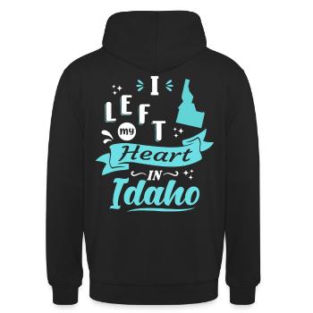 Idaho Souvenir Amour - Sweat-shirt à capuche unisexe - noir - Dos - Michal (187cm)