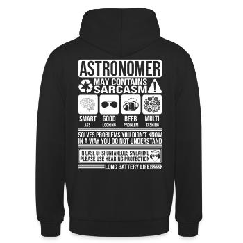 Astronom Sarkasmus lustiges Geschenk Astronom - Unisex Hoodie - Schwarz - Hinten - Michal (187cm)