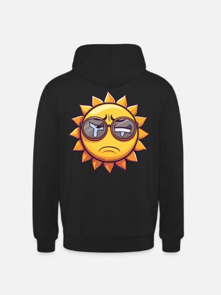 Sad sun with tears - Unisex Hoodie - black