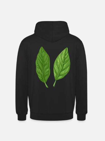 Two Basil Leaves Pure Nature - Unisex Hoodie - black
