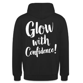 Glow with Confidence Inspirational Message - Unisex Hoodie - black - Back - Michal (187cm)