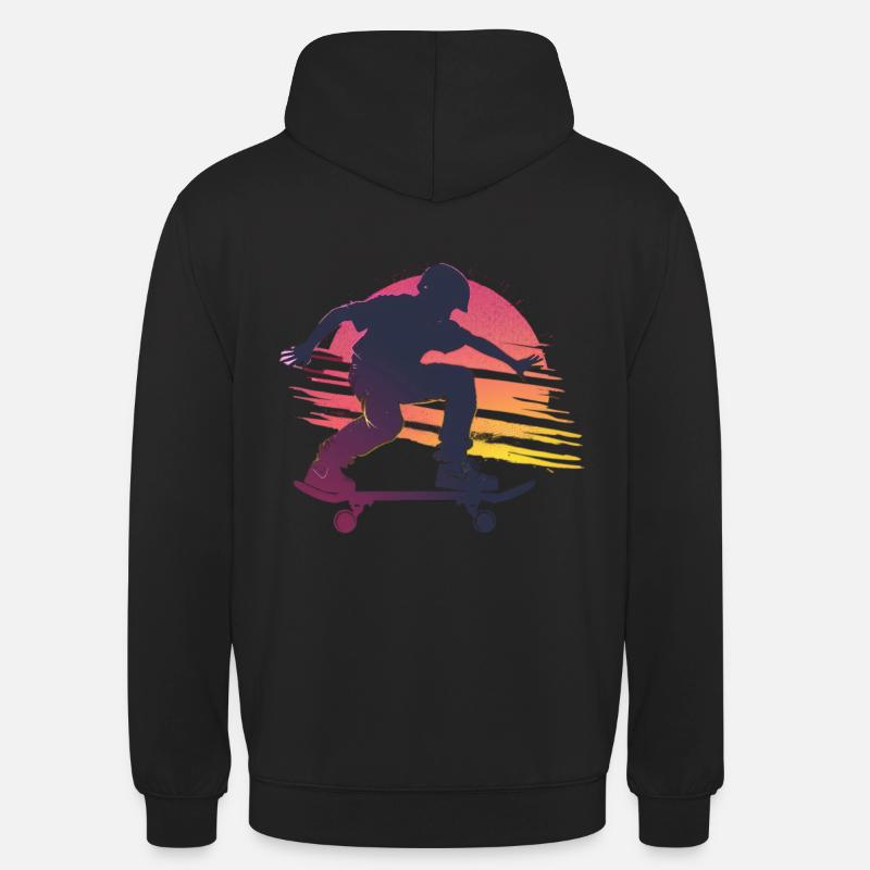Skateboard Sunset Silhouette - Sweat-shirt à capuche unisexe - noir