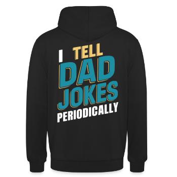 Ich Erzähle Väterwitze Periodisch - Unisex Hoodie - Schwarz - Hinten - Michal (187cm)