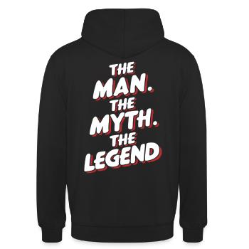 Der Mann, Der Mythos, Die Legende - Unisex Hoodie - Schwarz - Hinten - Michal (187cm)