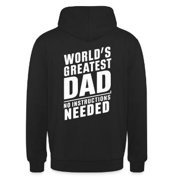 Weltbester Papa Keine Anleitung Nötig - Unisex Hoodie - Schwarz - Hinten - Michal (187cm)