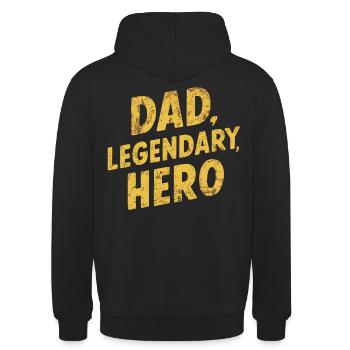 Motif de héros légendaire de papa pour vous - Sweat-shirt à capuche unisexe - noir - Dos - Michal (187cm)