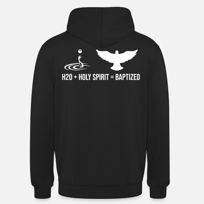 Eau + Saint- = Baptisé - Sweat-shirt à capuche unisexe - noir