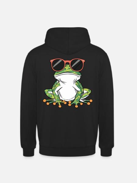 Cool frog with sunglasses - Unisex Hoodie - black