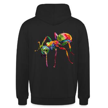 Colorful Ant Pop Art Style - Unisex Hoodie - black - Back - Michal (187cm)