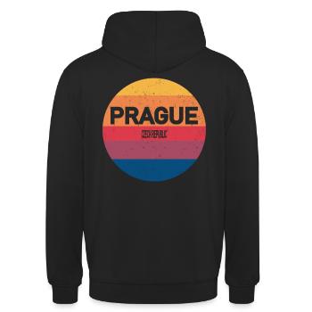 Retro Sunset Keepsake Prague Czech Republic - Unisex Hoodie - black - Back - Michal (187cm)