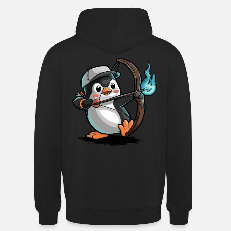 Pinguin Mit Pfeil Und Bogen - Unisex Hoodie - Schwarz