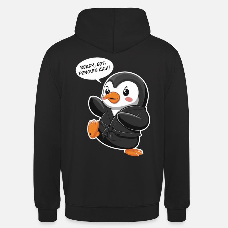 Ready, Set, Penguin Kick! Cute Penguin - Unisex Hoodie - black