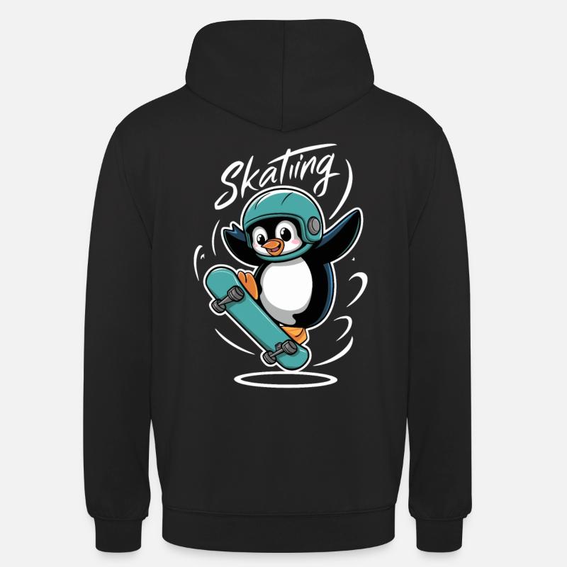 Pingouin Skating Aventurier - Sweat-shirt à capuche unisexe - noir