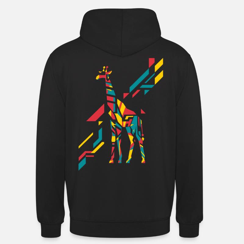 Bunte Abstrakte Giraffe Kunst - Unisex Hoodie - Schwarz