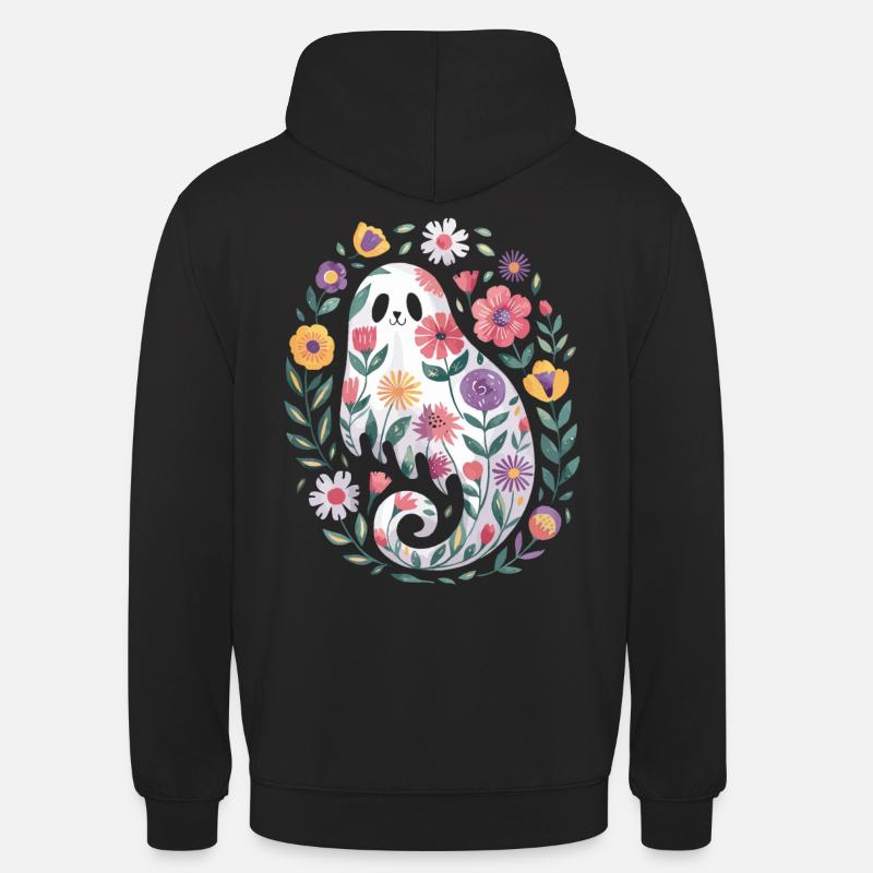 fleur Déco florale Halloween - Sweat-shirt à capuche unisexe - noir