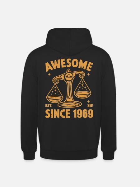 Awesome Since 1969 Libra Birthday - Unisex Hoodie - black