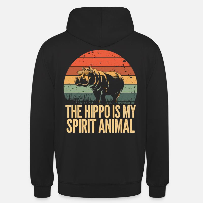 Das Nilpferd Ist Mein Geisttier - Unisex Hoodie - Schwarz