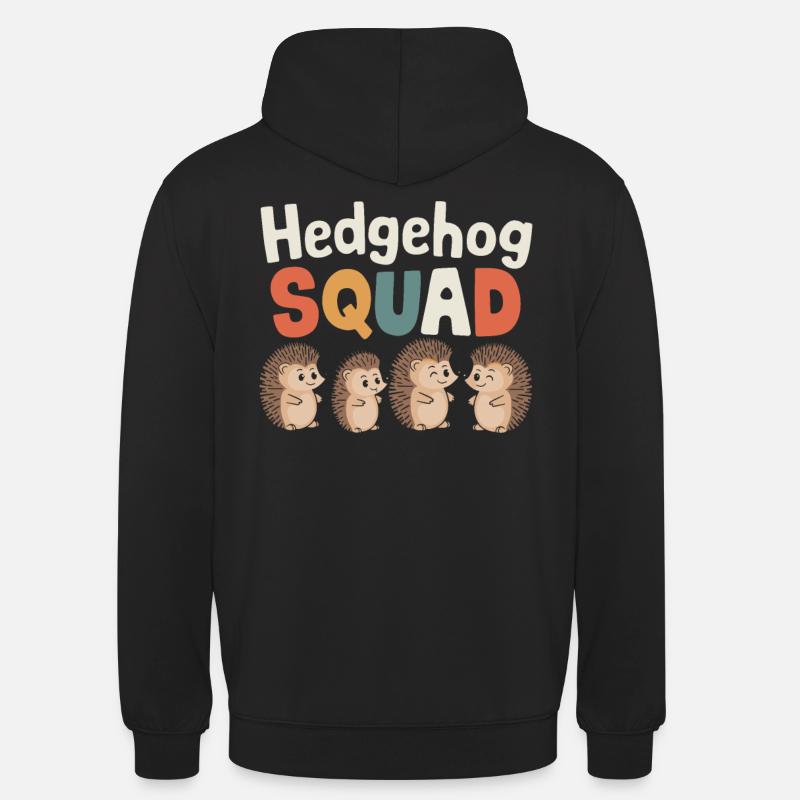 Hedgehog Groups conçoit Hedgehog Squad - Sweat-shirt à capuche unisexe - noir