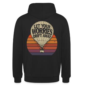 Laissez vos soucis s’envoler Montgolfière - Sweat-shirt à capuche unisexe - noir - Dos - Michal (187cm)