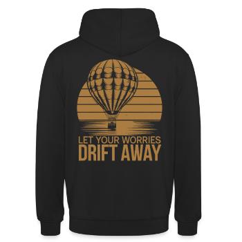 Laissez vos soucis s’envoler Montgolfière - Sweat-shirt à capuche unisexe - noir - Dos - Michal (187cm)