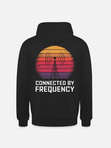 Amateur Radio Connected by Frequency - Unisex Hoodie - black