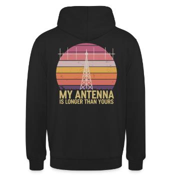 Amateur Radio Ham Radio Antenna My Antenna Is - Unisex Hoodie - black - Back - Michal (187cm)