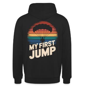 Parachutisme : mon premier saut - Sweat-shirt à capuche unisexe - noir - Dos - Michal (187cm)